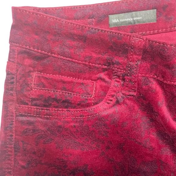 Kut From The Kloth Mia Toothpick Slim Fit Skinny Corduroy Floral Jeans Size 26 - Picture 5 of 10